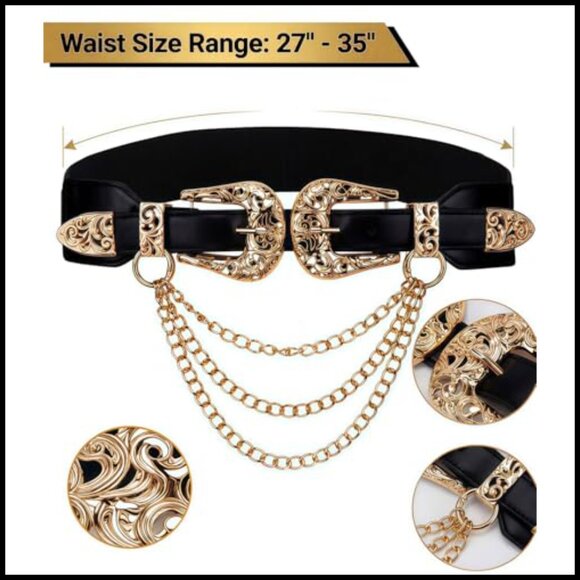 Pearl Chain Belt Elastic Waist Western Chic Wedding Party Accessory main image 7
